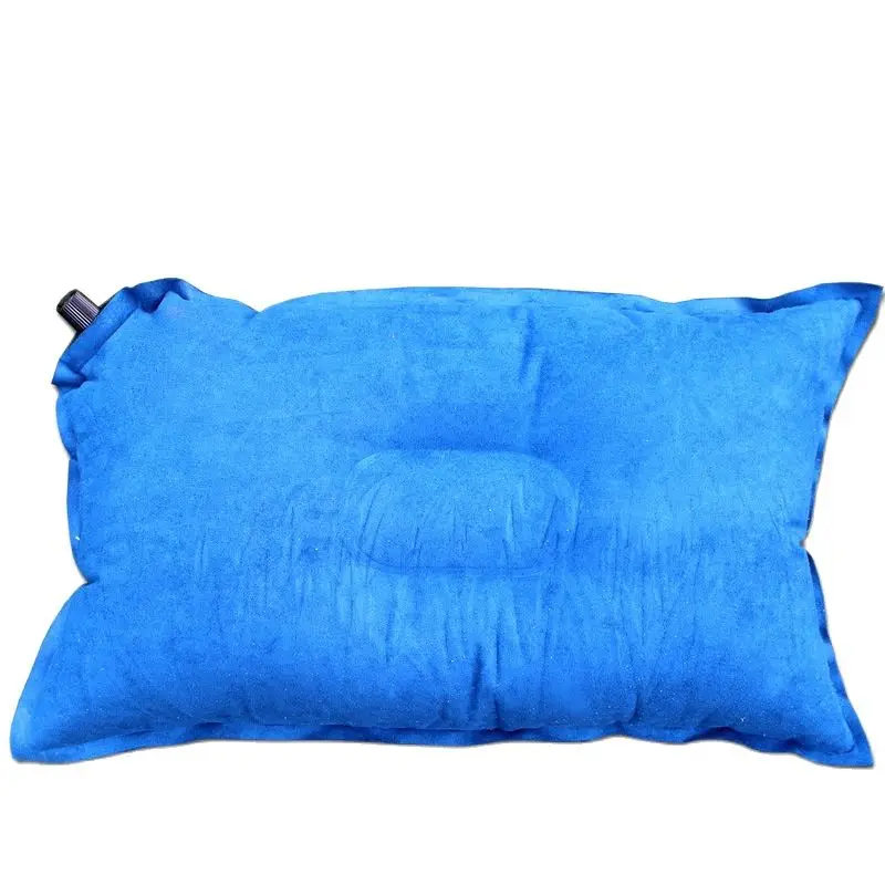 

Suede Fabric Automatic Inflatable Pillow 250g 45*25*8cm Outdoor Use Single Person Ultralight Portable Anti-tear Tourist Rest