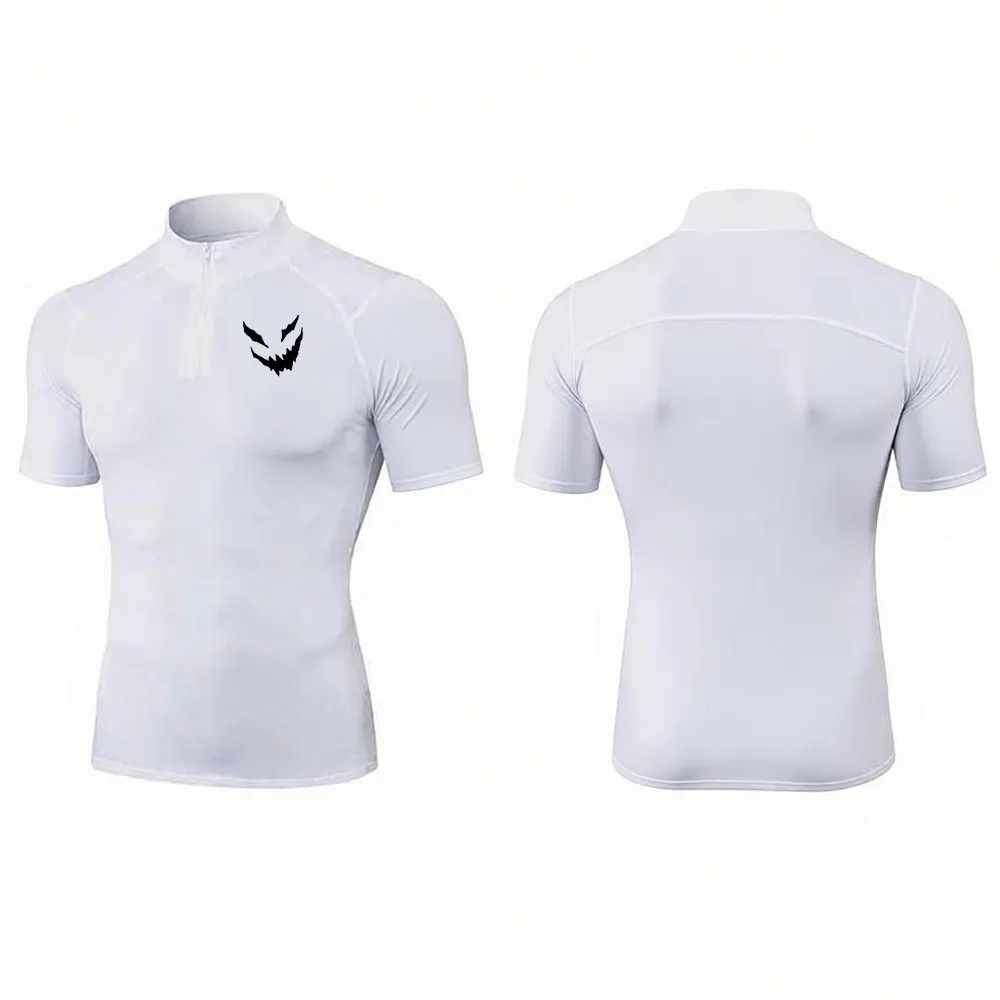 Turtleneck Shirt Mens Running Compression T-Shirt Short Sleeve Sport Tees Gym Fitness Sweatshirt Jogging Tracksuit Homme Tops 3