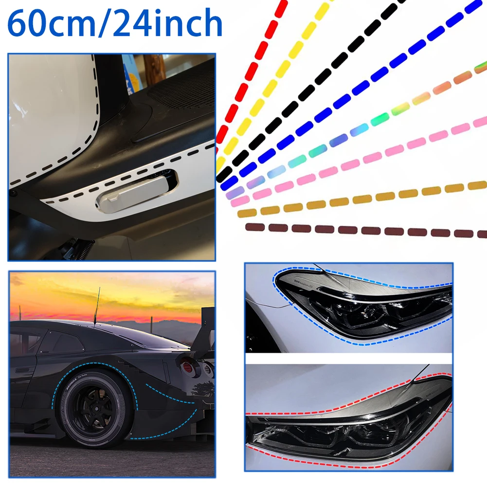 5Pcs Car Motorcycles Line Reflective Stickers DIY Auto Wheel Decorative Reflective Strip Warning Tapes Night Safty Decals