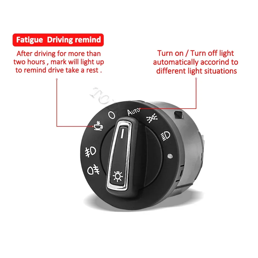 Car Headlight Switch Fog Light Control Button Knob Sensor for VW Golf 7 Mk7 Jetta Tiguan polo Touran Lamando 2018 accessories