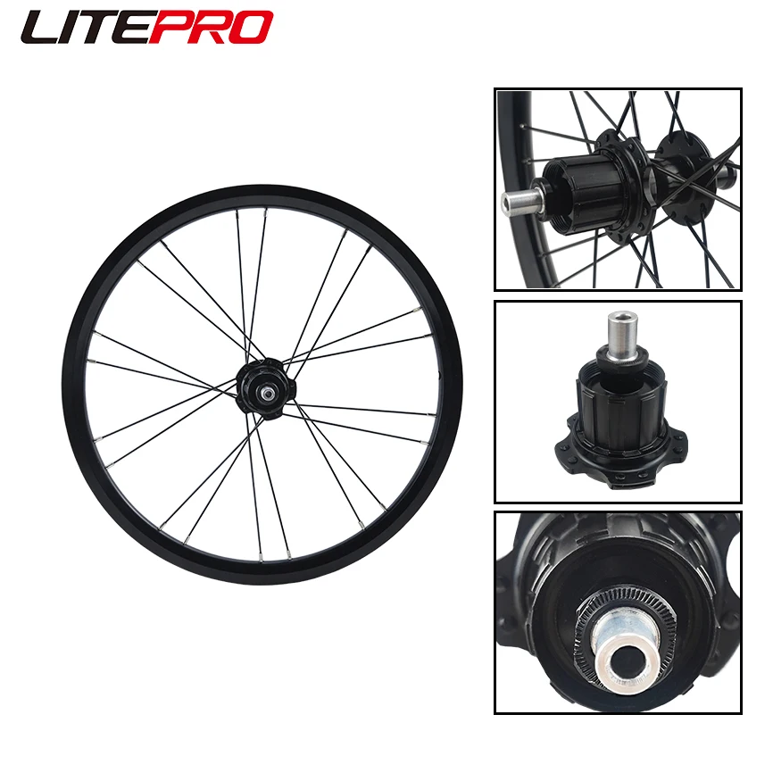 JKLitepro Outer 7 Speeds Folding Bike 16Inch 349 Wheelset 74/112mm Aluminum Alloy Wheel For 7speeds Brompton Bike