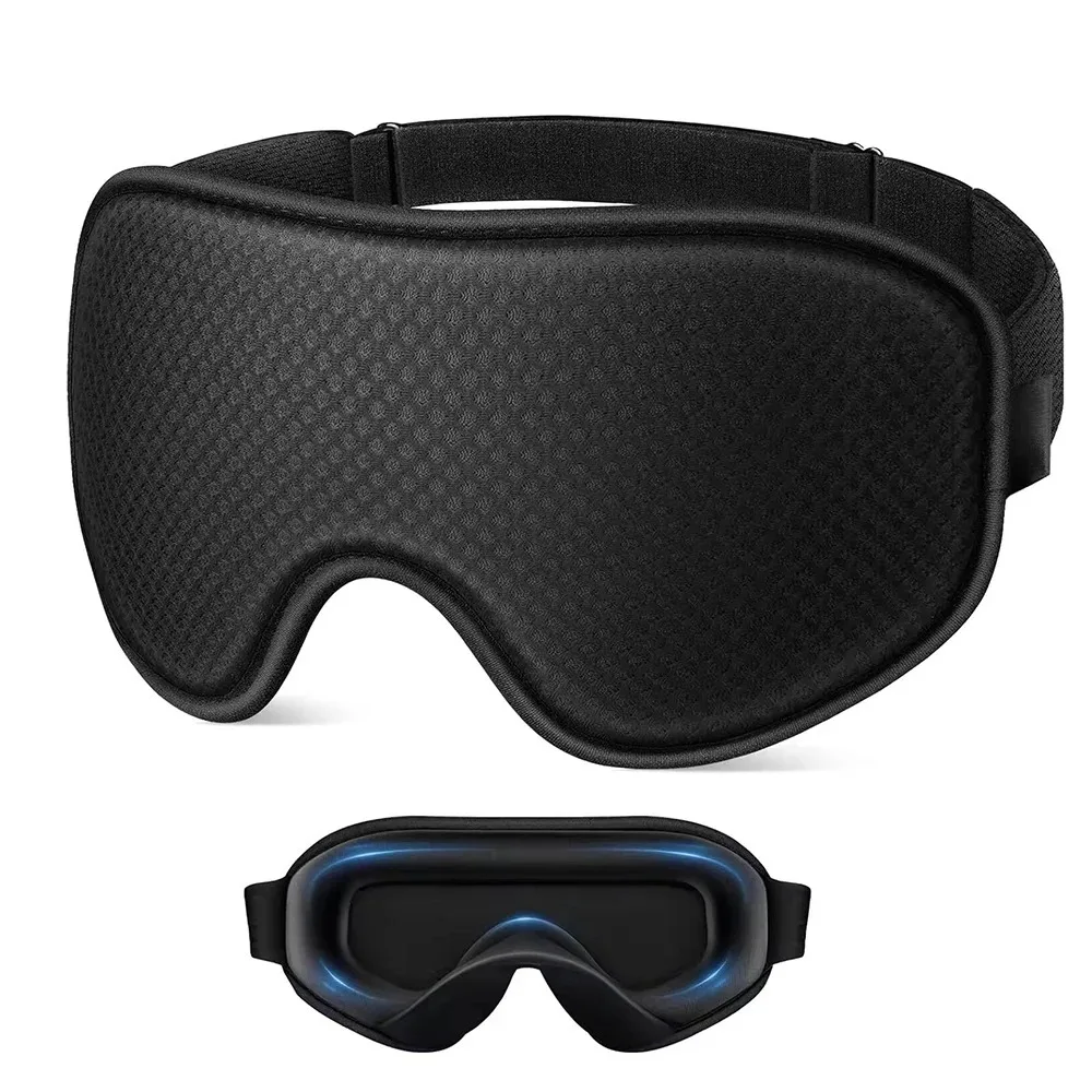 Portable Memory Foam Sleeping Eye Mask Breathable Adjustable Strap Travel Eye Mask Soft Comfortable 3D Eye Mask Office