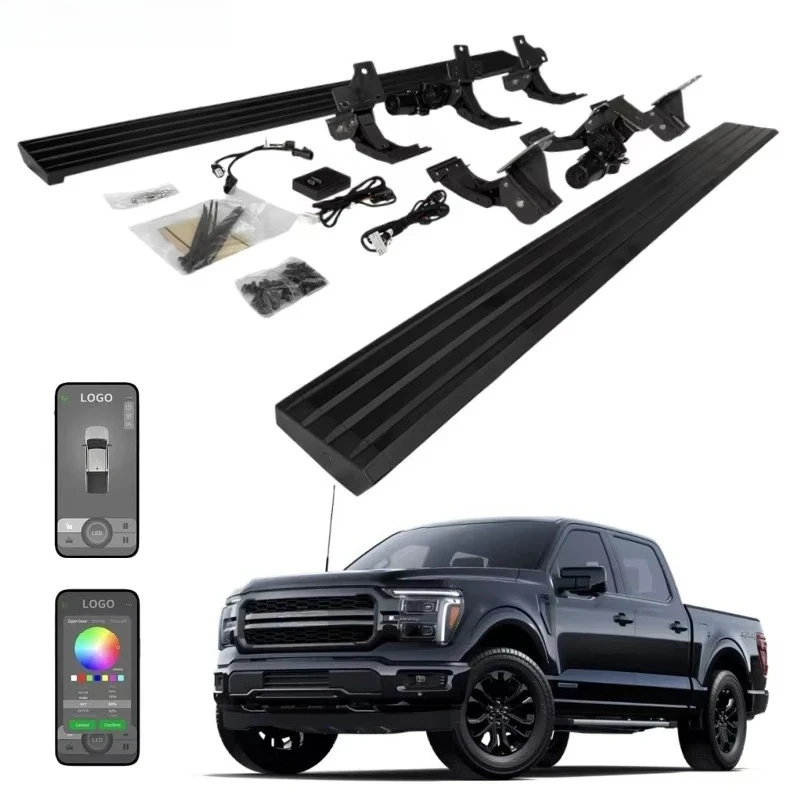 2015 2016 2017 2018 F150 Lariat Aluminum Power Fold Side Foot Steps Automatic Electric Running Board
