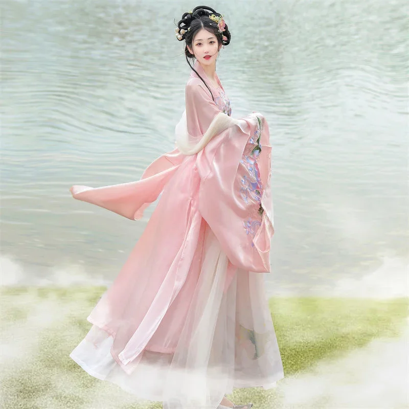 Vestido Hanfu para mujer, conjunto tradicional Hanfu de la dinastía Tang china, disfraz de Cosplay femenino, vestido de verano, ropa Hanfu