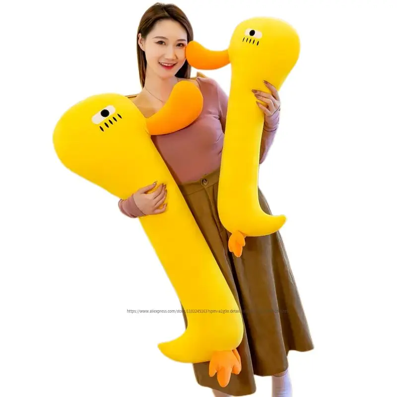 

70/100/130cm Cute Soft Long Duck Plush Toy Long Yellow Duck Hug Pillow Appease Doll Funny Birthday Christmas Gift For Kids Decor