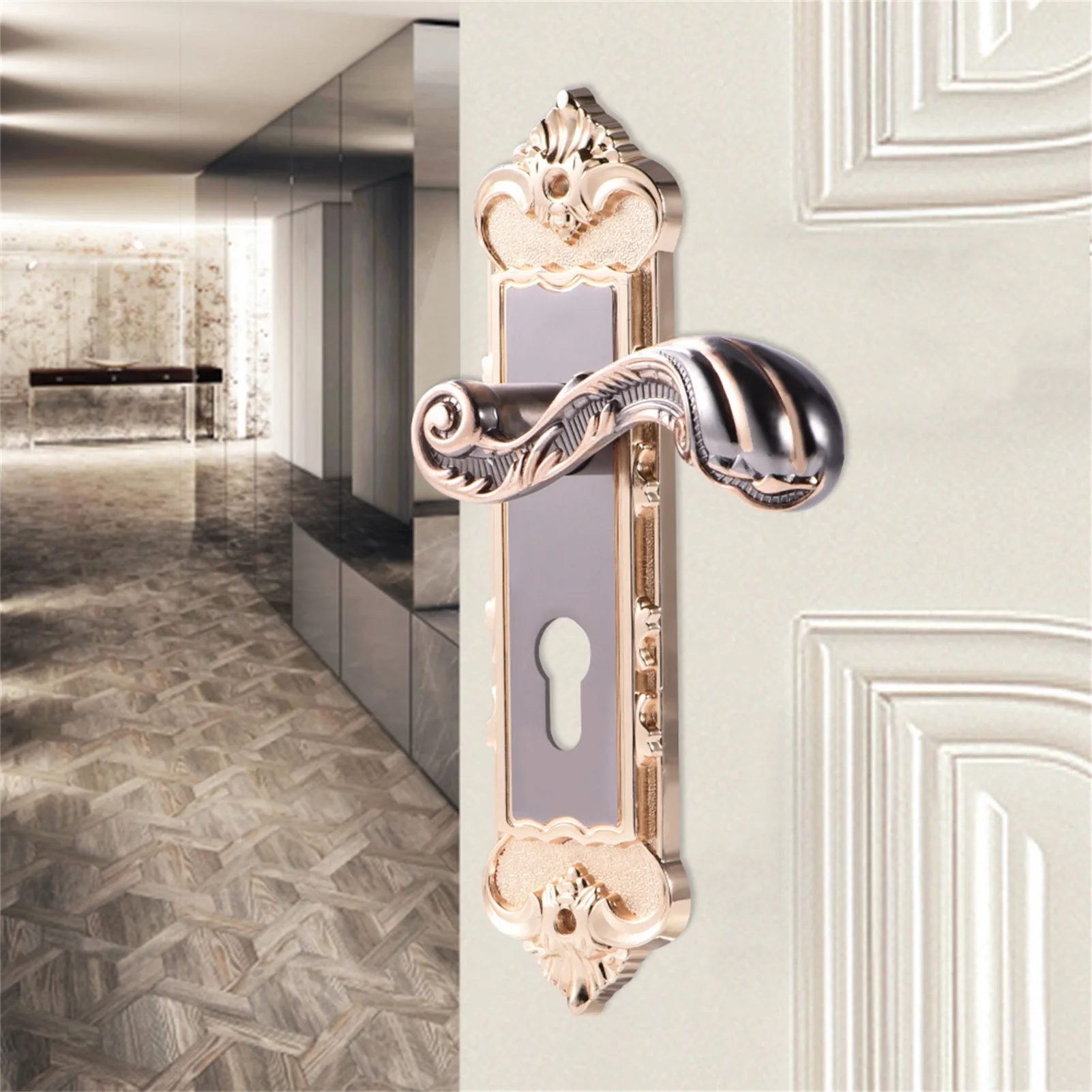 Vintage Door Lock European  Retro Aluminum Alloy Vintage Door Lock Interior Anti Theft Room Door Lock Anti theft Door Lock