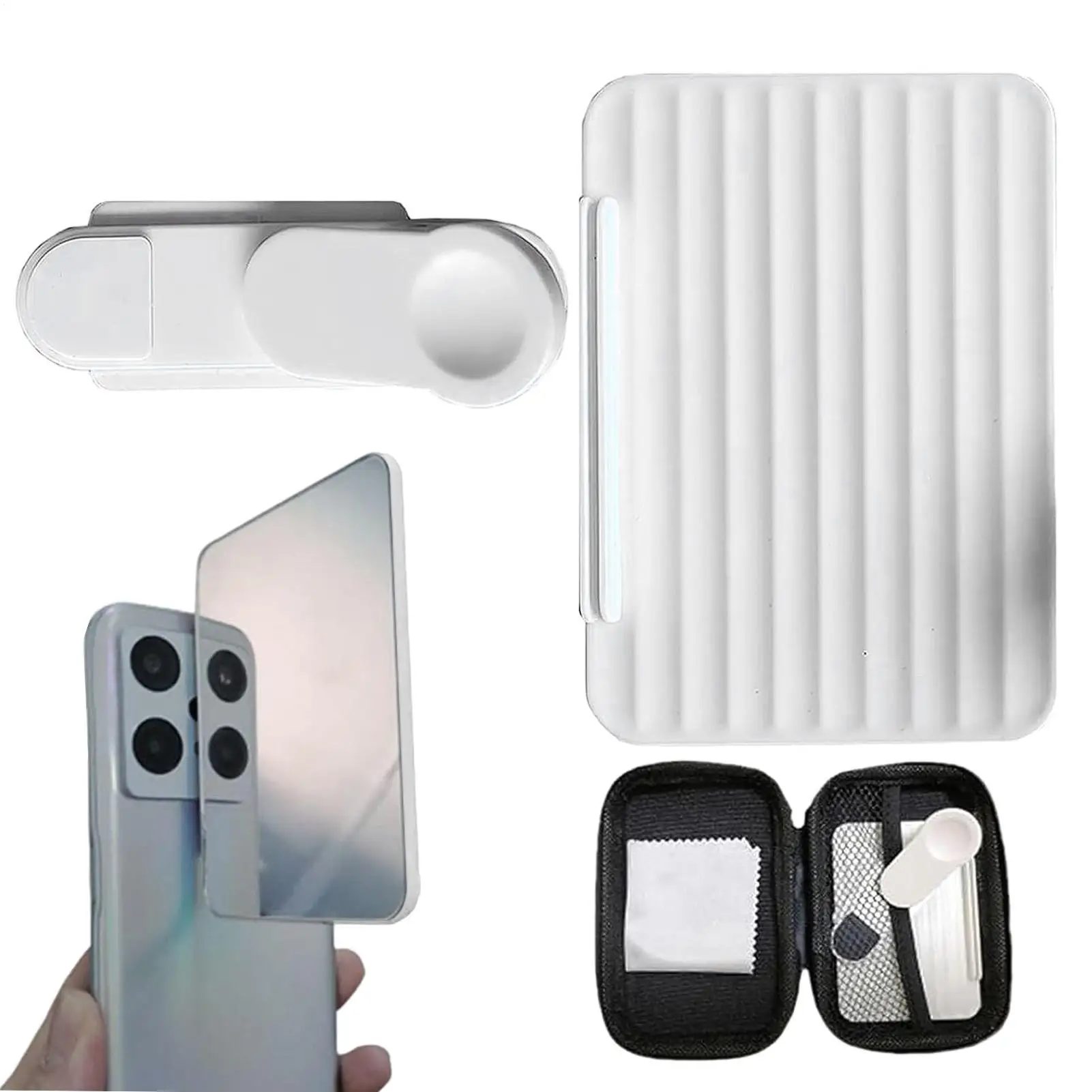 Smartphone Camera Mirror Reflection Clip Kit Adjustable Selfie Reflector Handheld Mirror Smartphone Selfie Reflector for Travel