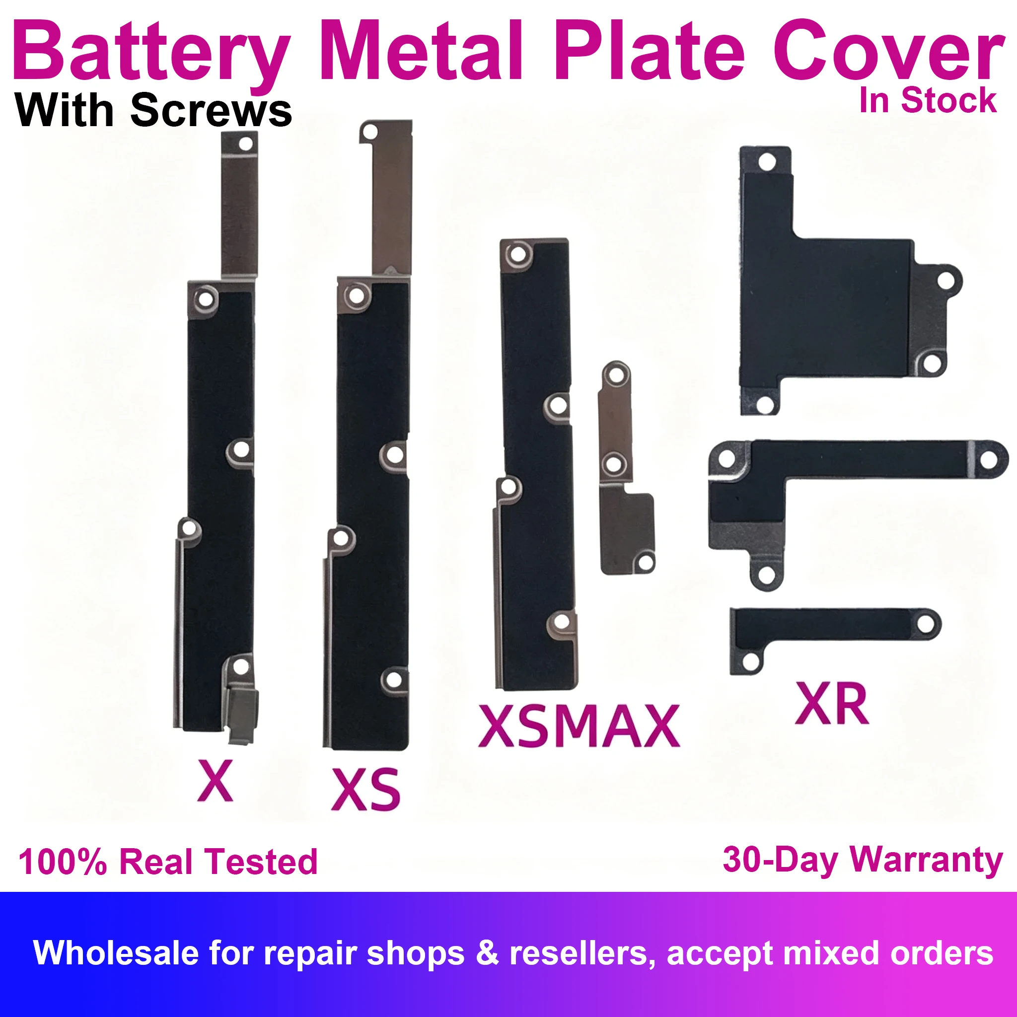 Battery Metal Plate Cover For iPhone X XS XSMax XR LED Screen Inner Brackets Clip FPC Replacement Repair Spare Parts