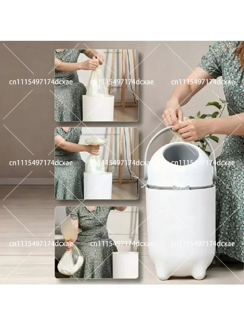 Large Capacity Odor Proof Diaper Pail with Lid Nappy Waste Bin for Nursery Living Room Household Trash Storage Container