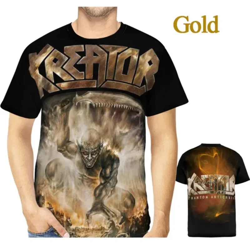 Summer New Men Clothing Classic Metal Rock Band Kreator 3D Print T-shirt Hip Hop Harajuku Street Unisex Oversized T Shirt Tops