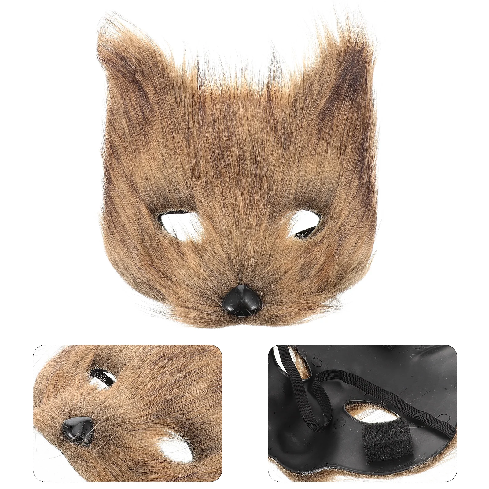 Topeng Rubah Cosplay Halus Setengah Masker Aksesori Kostum Rambut Topeng untuk Pesta