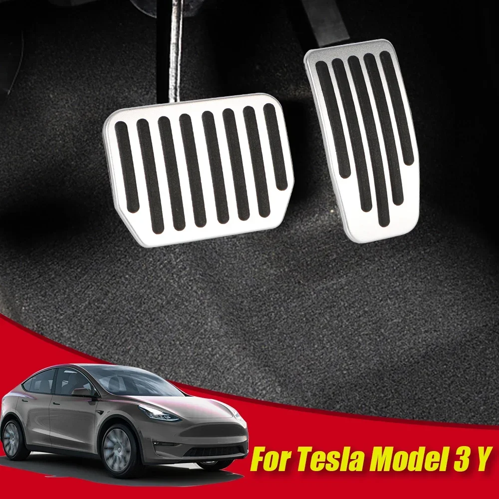 

New Car Foot Pedal Pads Covers Accelerator Brake Rest Pedal For Tesla Model Y 3 Highland 2024 Auto Accessories