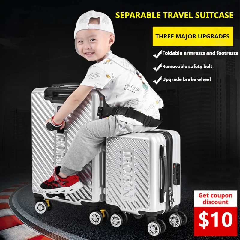 Baby can sit on the trolley case lazy suitcase male and female children's travel suitcase strolling baby shopping luggage