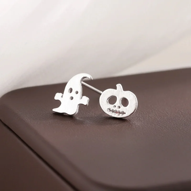 Uini Tail hot selling new 925 sterling silver Halloween pumpkin ghost head personalized earrings fashion trend sweet earrings