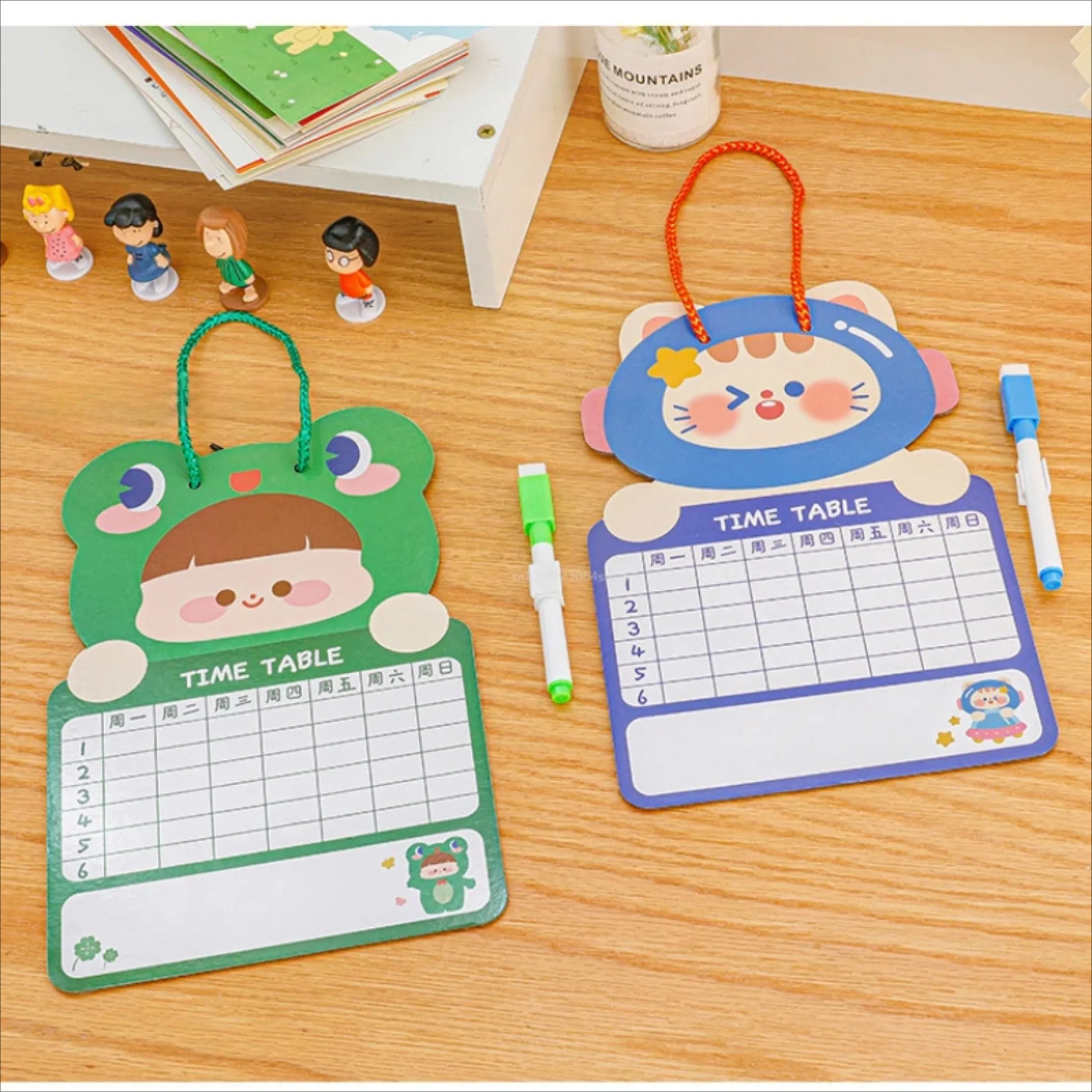 With Pen Cartoon Kids Whiteboard Cardboard Two-sided Cartoon Dry Wipe Cardboard Animal Erasable Double-sided Drawing Board