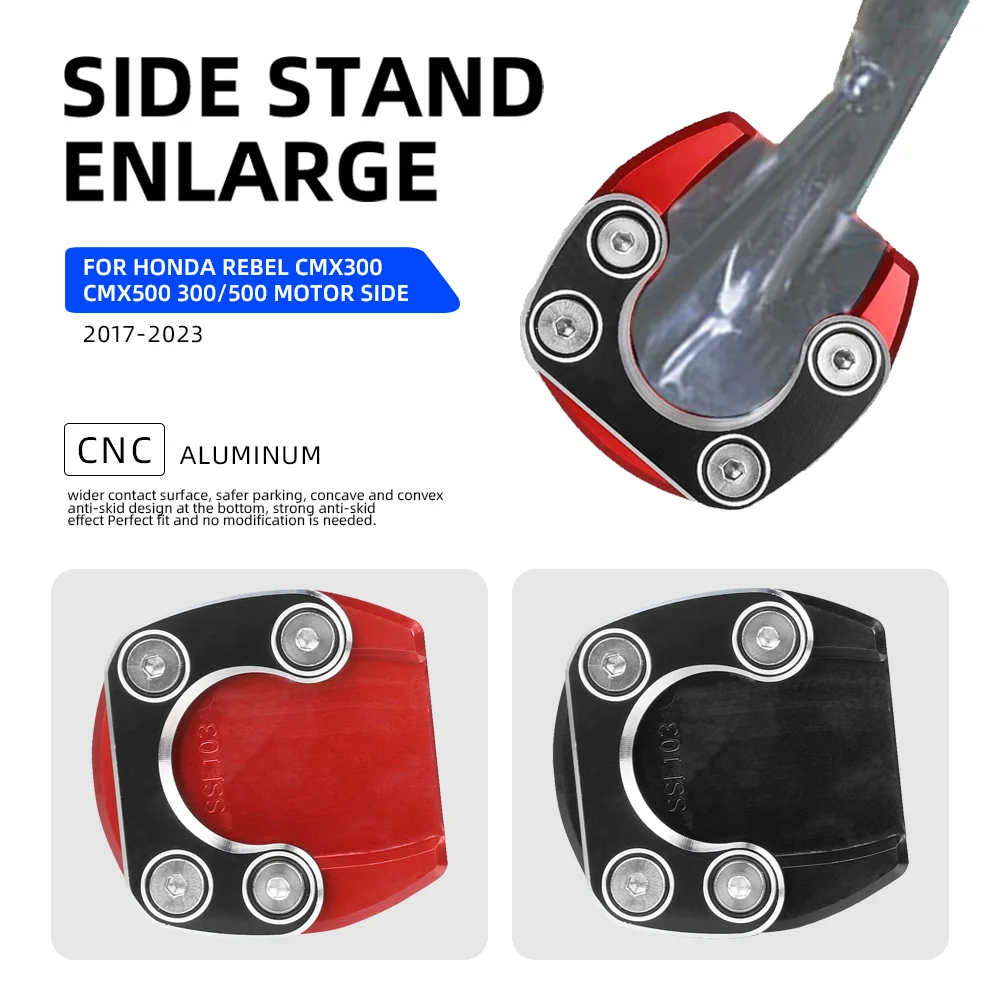 

For Honda Rebel CMX300 CMX500 300/500 2017 2018 2019 2020 2021 2022 2023 Motor Side Stand Pad Plate Kickstand Enlarger Support