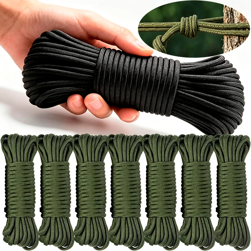 10/50/100M 9‑Core Paracord Ropes Multi-functional Camping Hiking Cord Tent Lanyard Straps Emergency Survival Parachute Cord