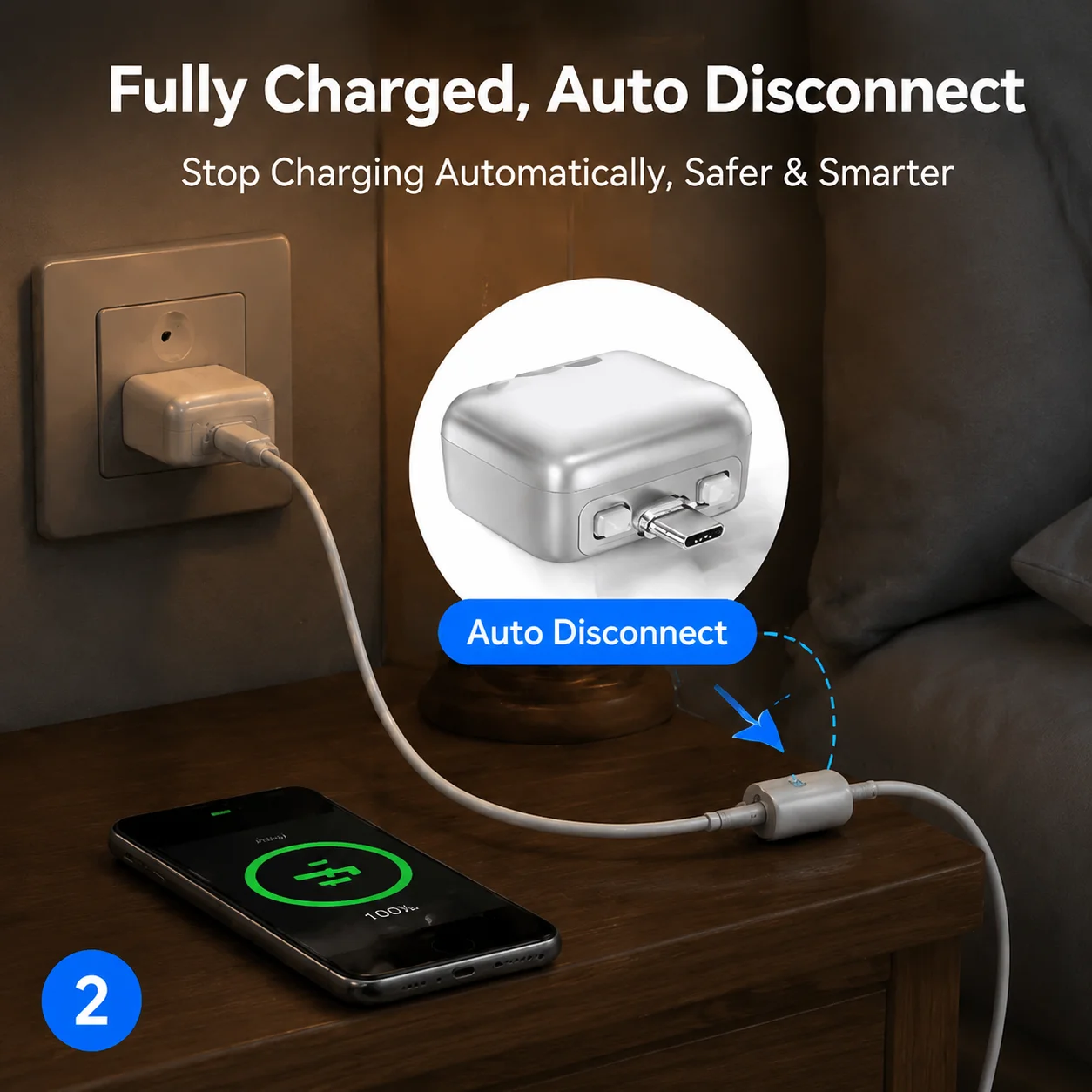 Automatic separator for mobile phones and other products to prevent overcharging, physical automatic power-off, 140W fast chargi