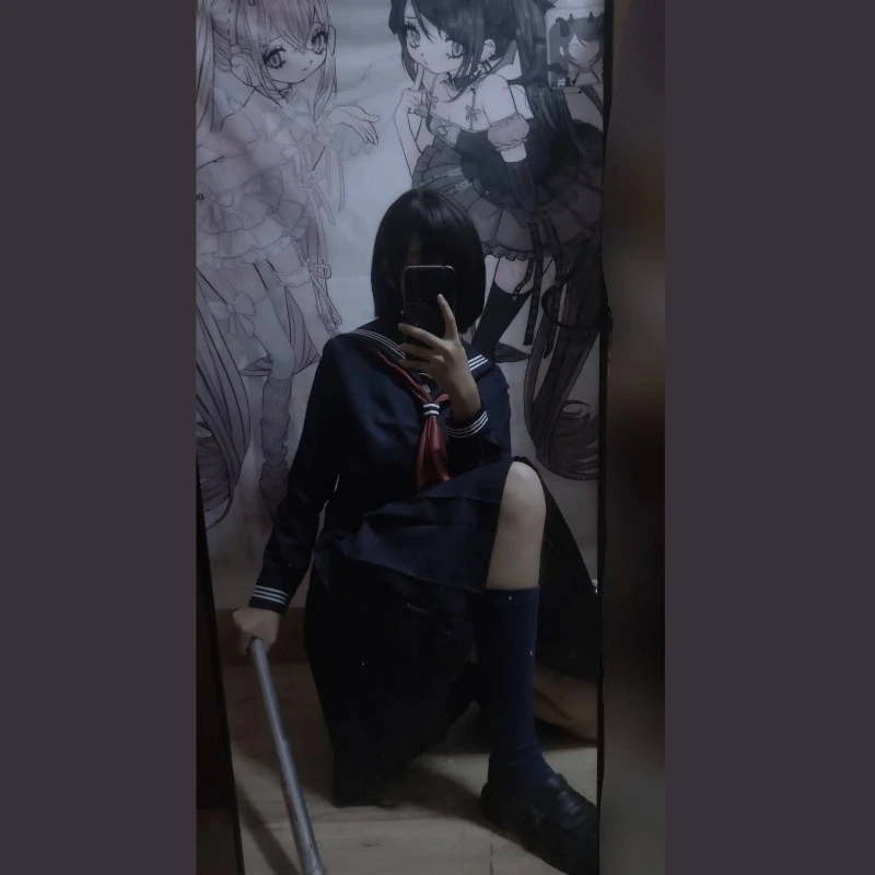 لعبة الرعب سايلنت هيل F Shimizu Hinako أزياء تنكرية للهالوين أزياء نسائية يابانية موحدة معرض كوميدي فستان أسود