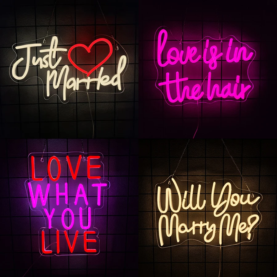 Love What You Live Neon Sign For Wall Decor,Led Neon Light For Bedroom,Living Room,Wedding Reception Decor,Gift For Girlfriend