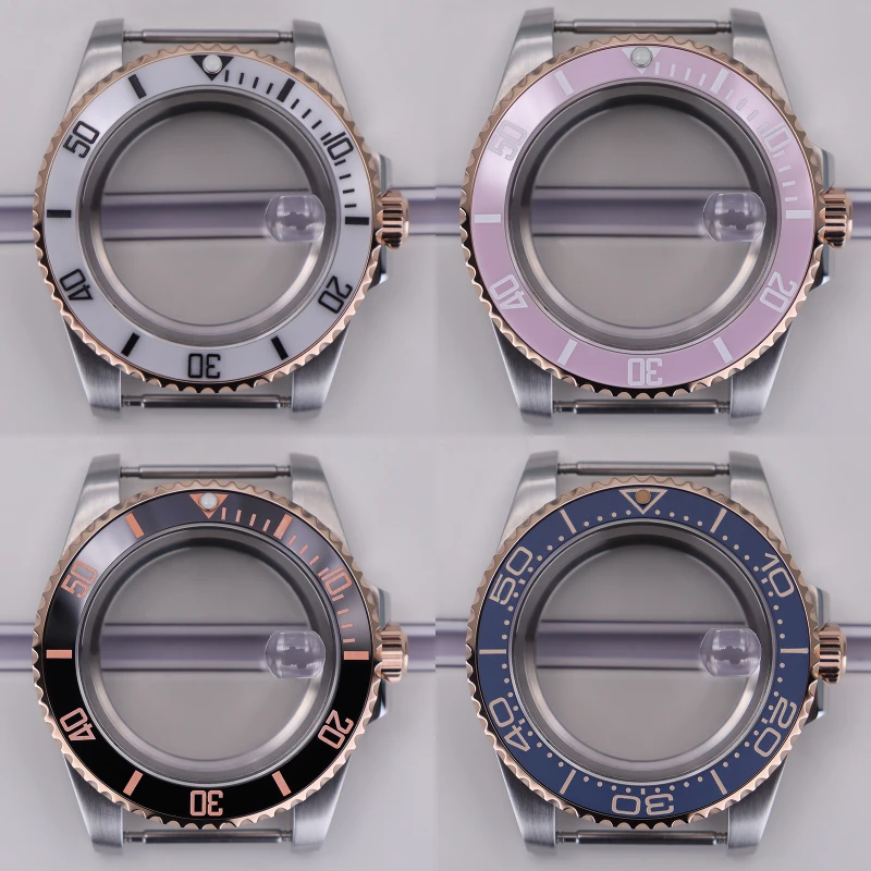 

40mm Sterile Watch Case Sapphire Crystal Waterproof For Seiko NH35 NH36 NH34 Miyota8215 ETA2824 Movement 28.5mm Dial Sea-Dweller