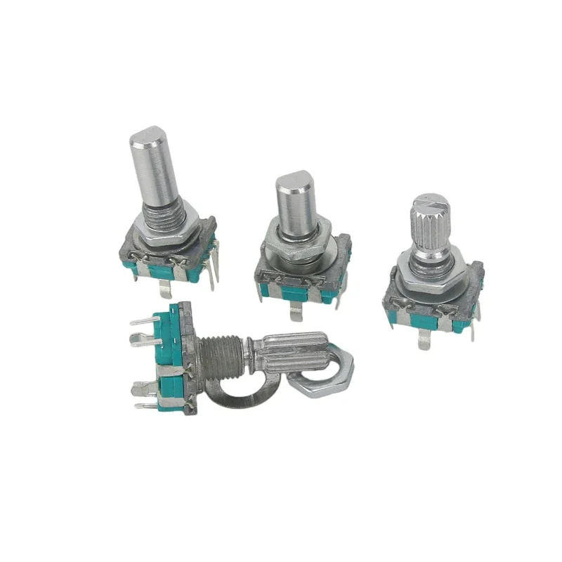 Codificador rotativo com construído em botão interruptor, punho longo, 360 graus, posição 20, 5Pin, 15mm, 20mm, W, 5pcs por lote