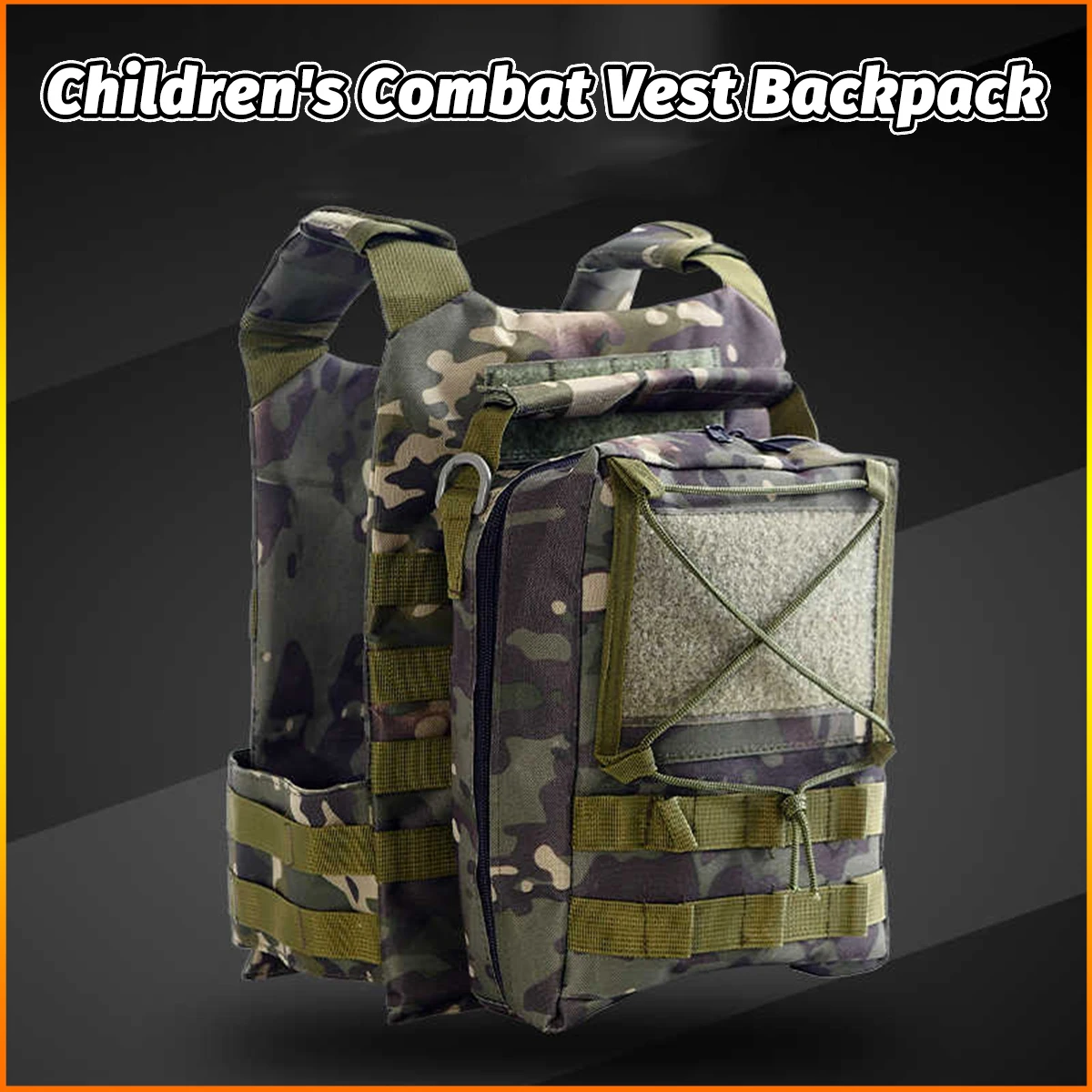 

Outdoor development training tactical vest three-level armor bag Children's camouflage tactical backpack Combat equipment set