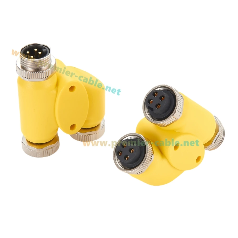 7/8" 4 Poles H Splitter 7/8"-16UN Mini change Male to Female Y H Distributor 3 Way IP67 Industrial Sensor Actuator Connector