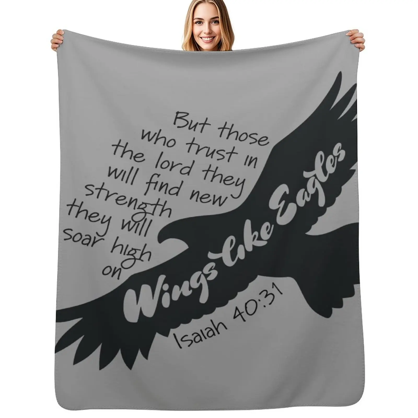 Isaiah 40:31 Throw Blanket Shaggy Furry Soft Blanket for Bedroom Living Room