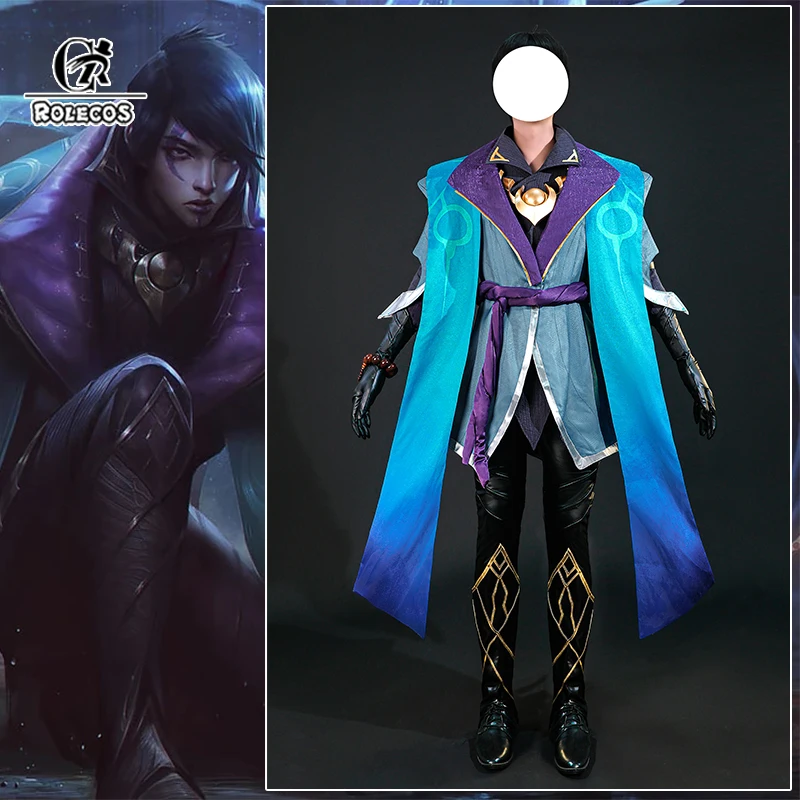 

ROLECOS Game LOL Well-trained Lunari Assassin Aphelios Cosplay Costume LOL Men Roleplay Outfits Aphelios Halloween Suit Full Set