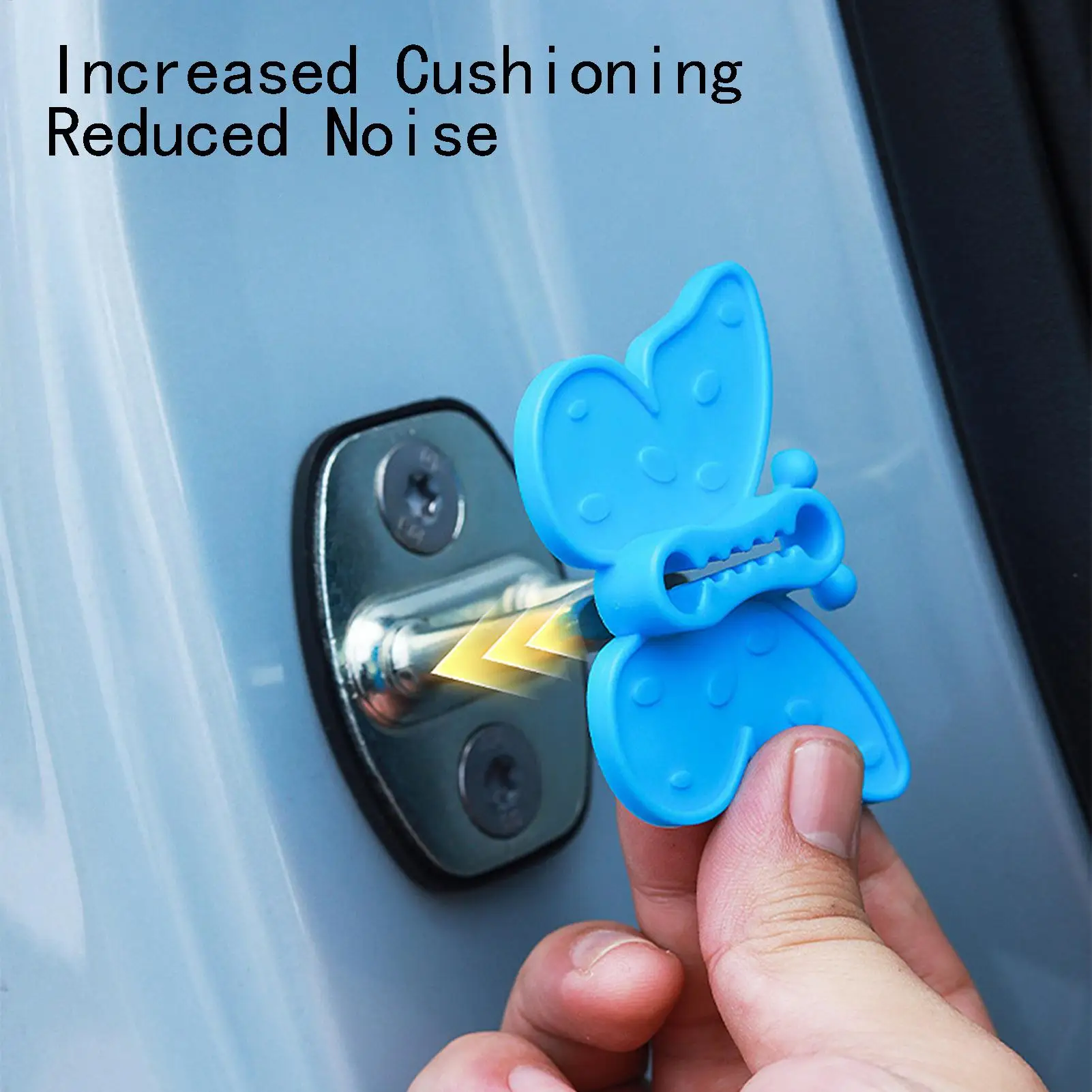 Car Door Lock Cover Silicone Butterfly Flexible Universal 4 Piece Car Door Lock Protector For SUV RV Sedan Pickup Van Trailer