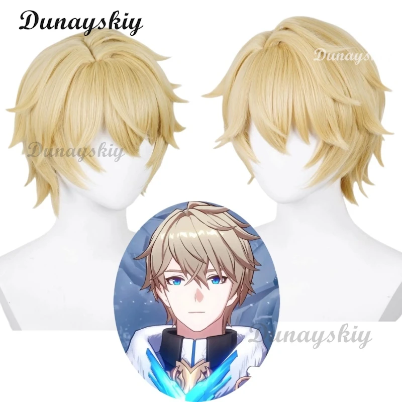 

Парик для косплея Game Honkai Star Rail Gepard Landau, термостойкий синтетический, с короткими прямыми волосами светлого и желтого цвета, с шапочкой