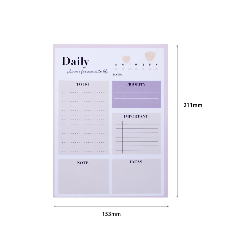 52 Sheets Daily Weekly Planner Memo Pads To Do List Time Schedule Journal Agenda Organizer Cute Morandi Notepads Stationery