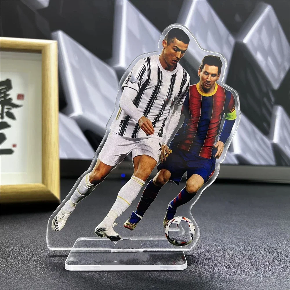 Cristiano Ronaldo Messi Football Star Craft Standing Brand Acrylic Humanoid Standing Plate Home Decoration Soccer Ornament