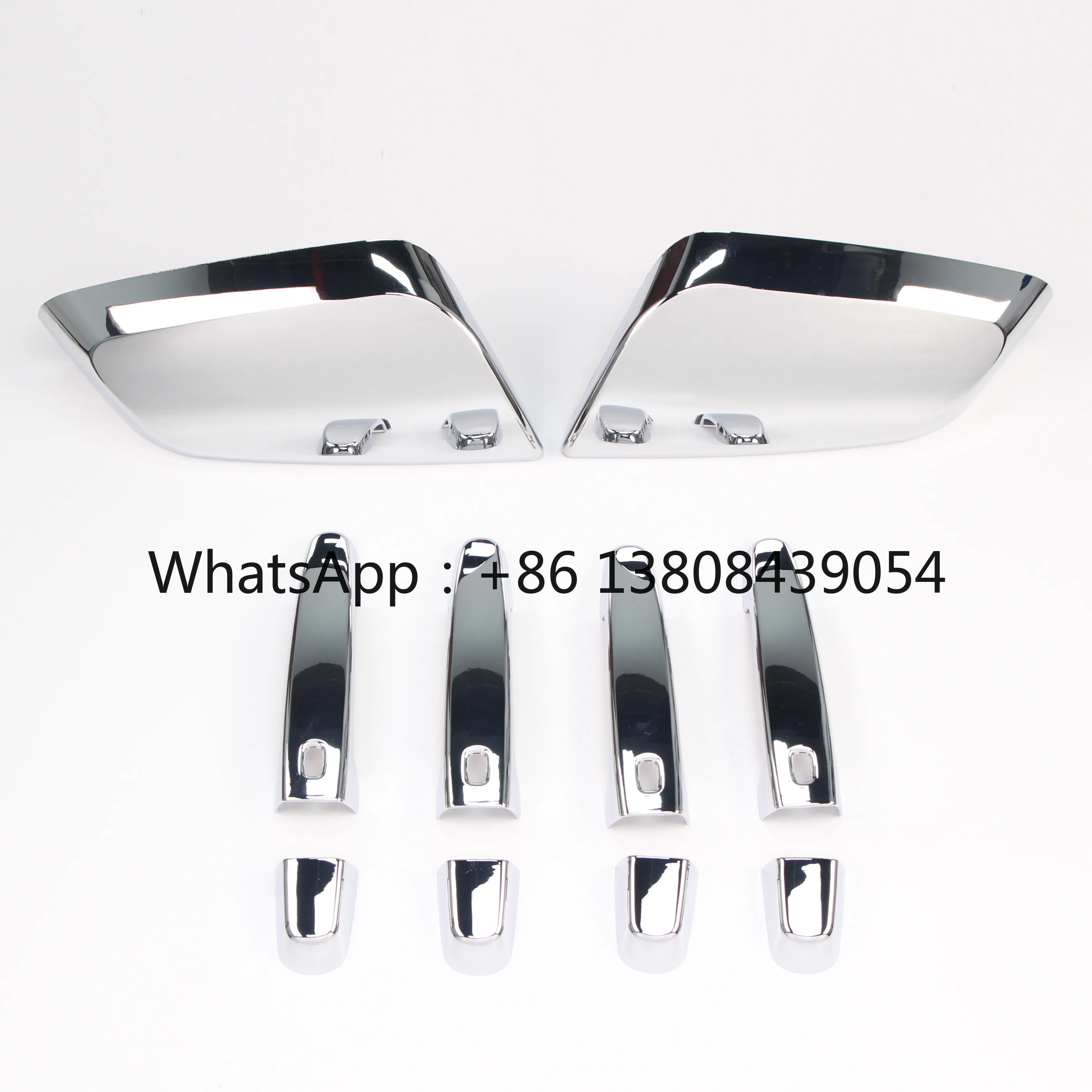 Chrome Door Handle Cover W/ 4 Smart Key Holes and Top Top Half Mirror Cover Trim Set Fit 2014-2020 Chevrolet Impala