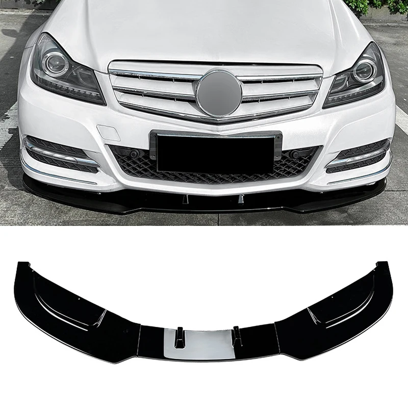 

Сплиттер для переднего бампера автомобиля, спойлер для Mercedes-Benz C-Class W204 2011 2012 2013 2014, глянцевый черный корпус из АБС-пластика, комплекты для тюнинга