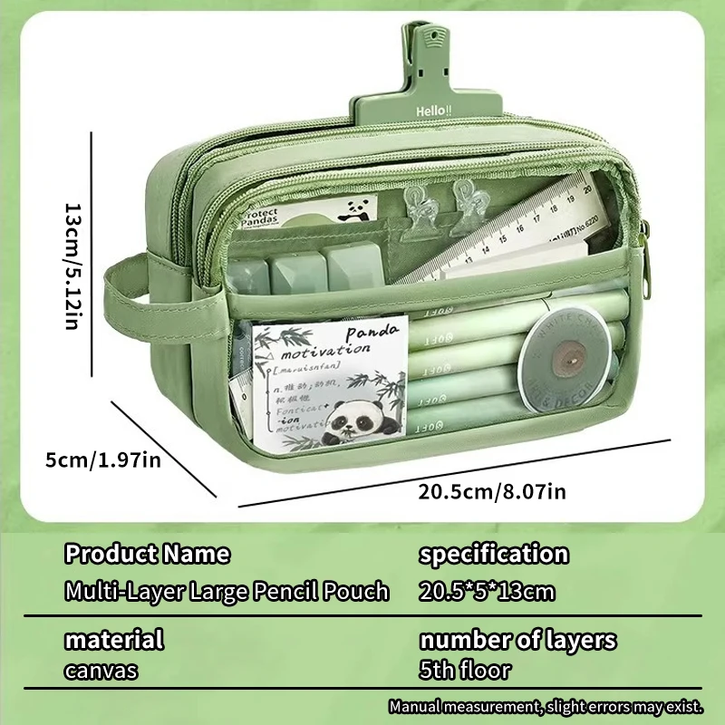 Cute Multi-color Large Capacity Pencil Case, Multi-layer Storage Student Stationery Pouch
