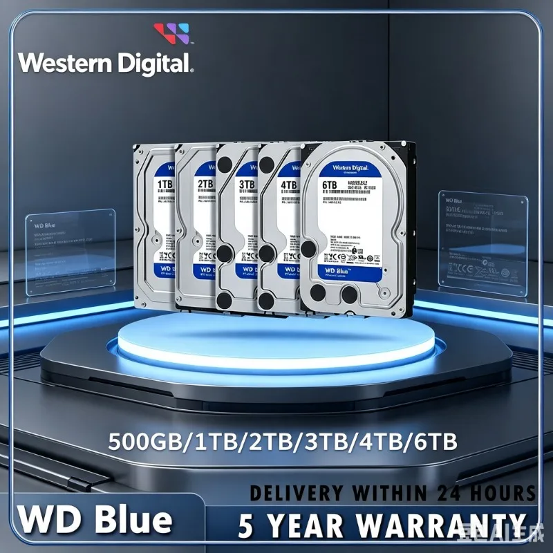 WD BLUE 4TB 6TB 3.5" Hard Drive Disk SATA III 5400 RPM 500GB 1T 2TB HD Hard Disk For Monitoring Desktop Computer