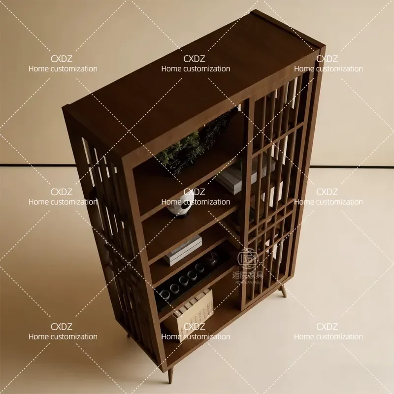 New Chinese Style Bogu Shelf Home Decor Duobao Pavilion Tea Display Cabinet Zen Living Room Study Bookcase Customized