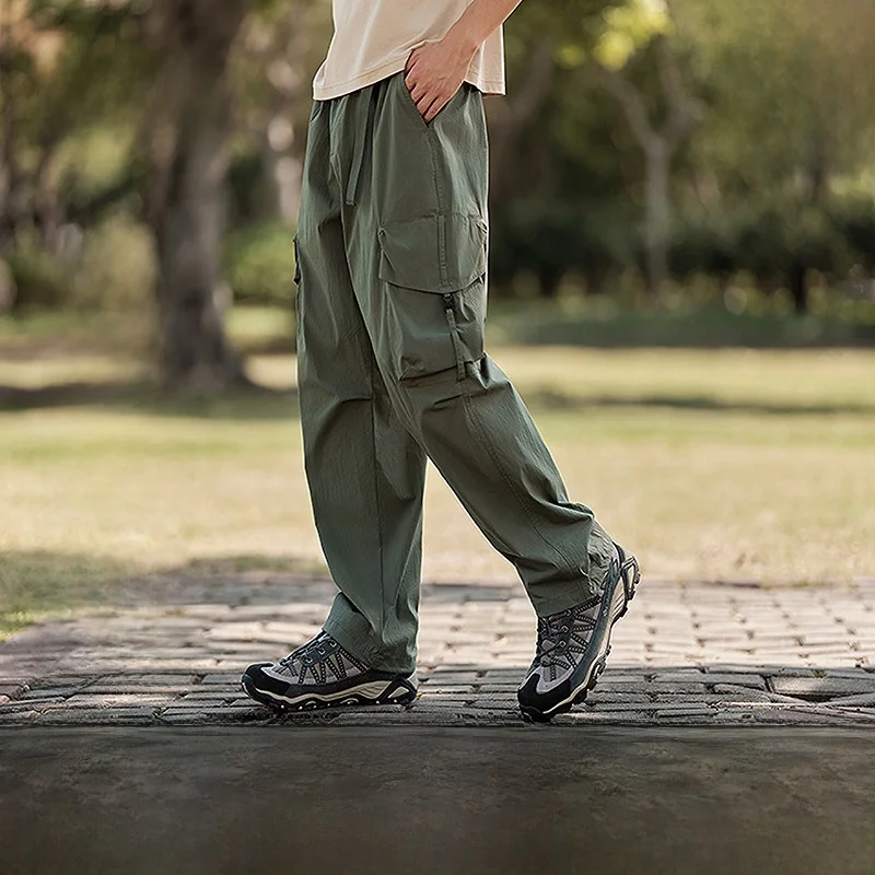 

Semir Men's Casual Loose Straight Leg Pants Summer Textured Wrinkle Effect Workwear Outdoor Sle Long Trousers Youth Faion