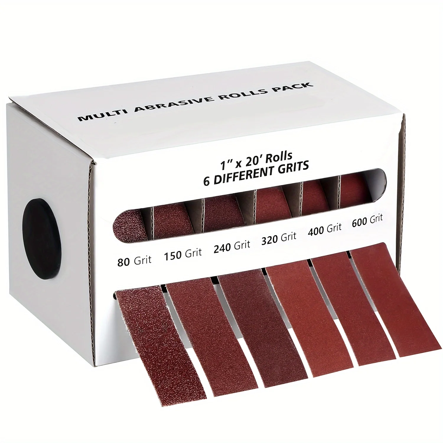 Diamond Cloth Rolls, 80/150/240/320/400/600 Grit Sandpaper Rolls, Metal Emery Cloth with Dispenser, Alumina Sandpaper