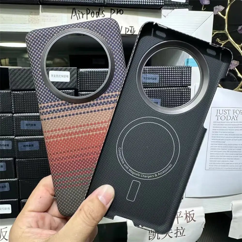 

Натуральный арамидный чехол Magsafe из углеродного волокна для Huawei Mate60 Pro, магнитный бронированный чехол
