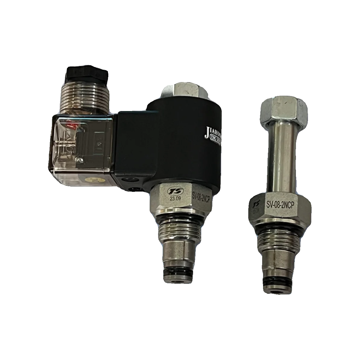 Hydraulic threaded cartridge solenoid valve reversing pressure maintaining and pressure relief two-position two-way