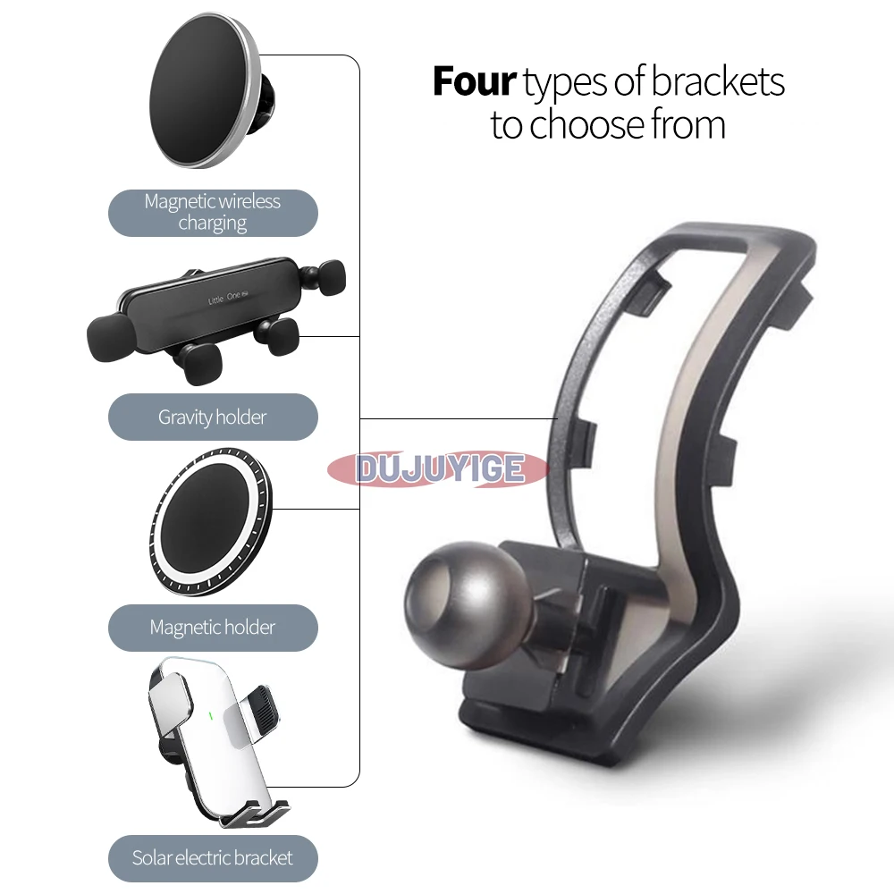 Car Mobile Phone Holder Special Fixed Bracket Solar Magnetic Wireless Charging For Toyota CHR CH-R 2017-2023 2018 2019 2020 - Image 2