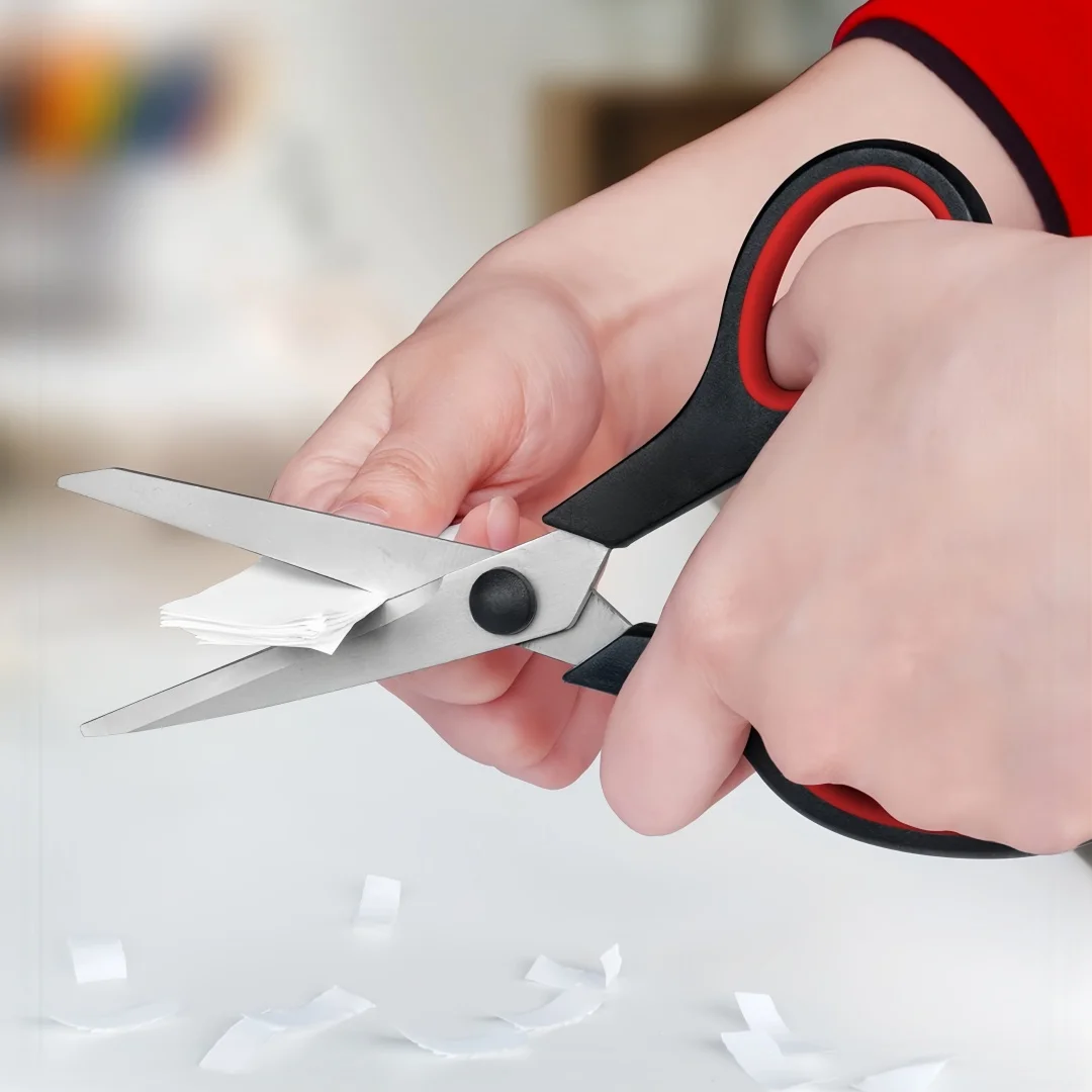 Forbici resistenti da 3 pezzi con lame ultra affilate e manici con impugnatura comoda: per ufficio, casa, scuola, cucito e artigianato