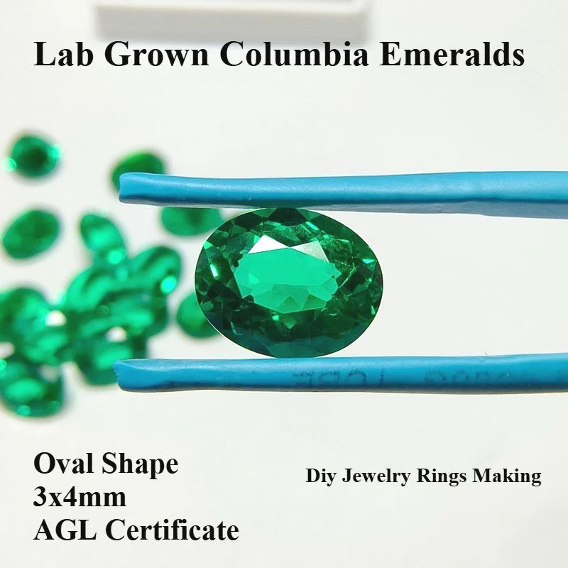 

Выращенные в лаборатории изумруды Колумбии овальной формы 3x4 мм, драгоценный камень для изготовления ювелирных колец своими руками, материалы для изготовления на выбор, сертификат AGL