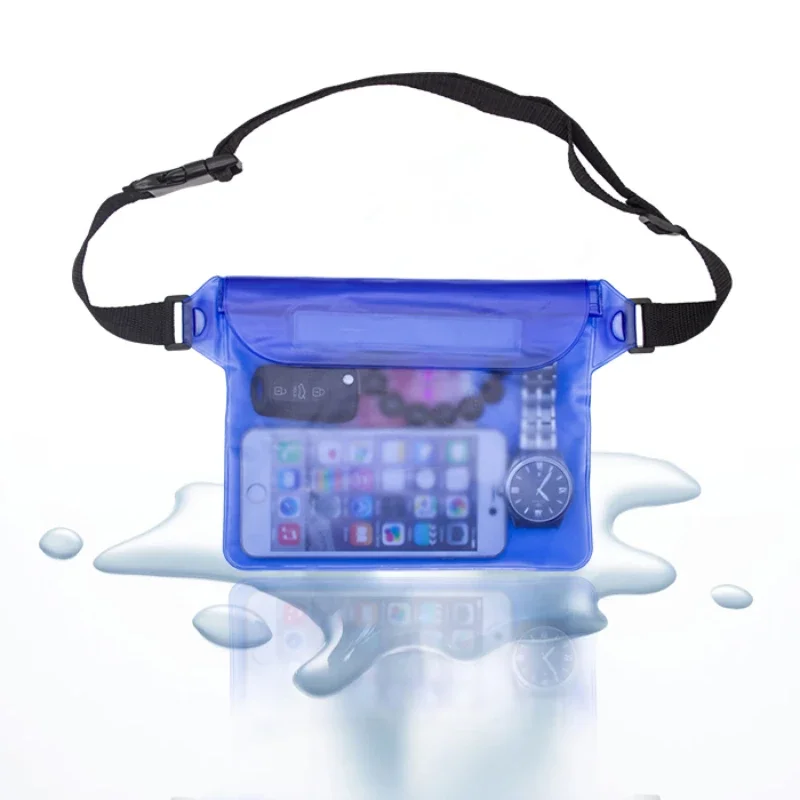 Swimming waterproof waist pack PVC drifting outdoor leisure sealing transparent touch screen mobile phone waterproof