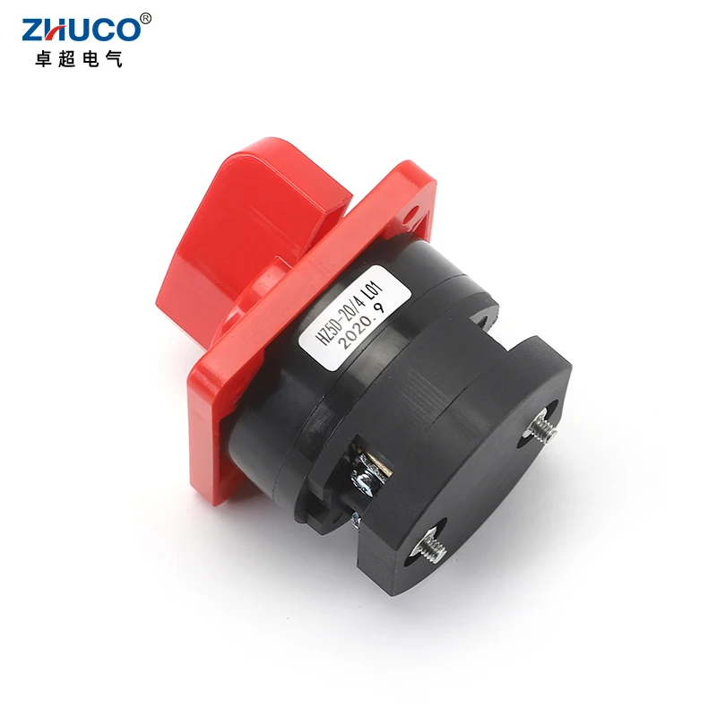 ZHUCO HZ5D-20/4 L01 20A  4kW 2 Position 1 Phase 4 Screw Rotary Cam Transfer Double Poles Combination Switch For Electrical Using