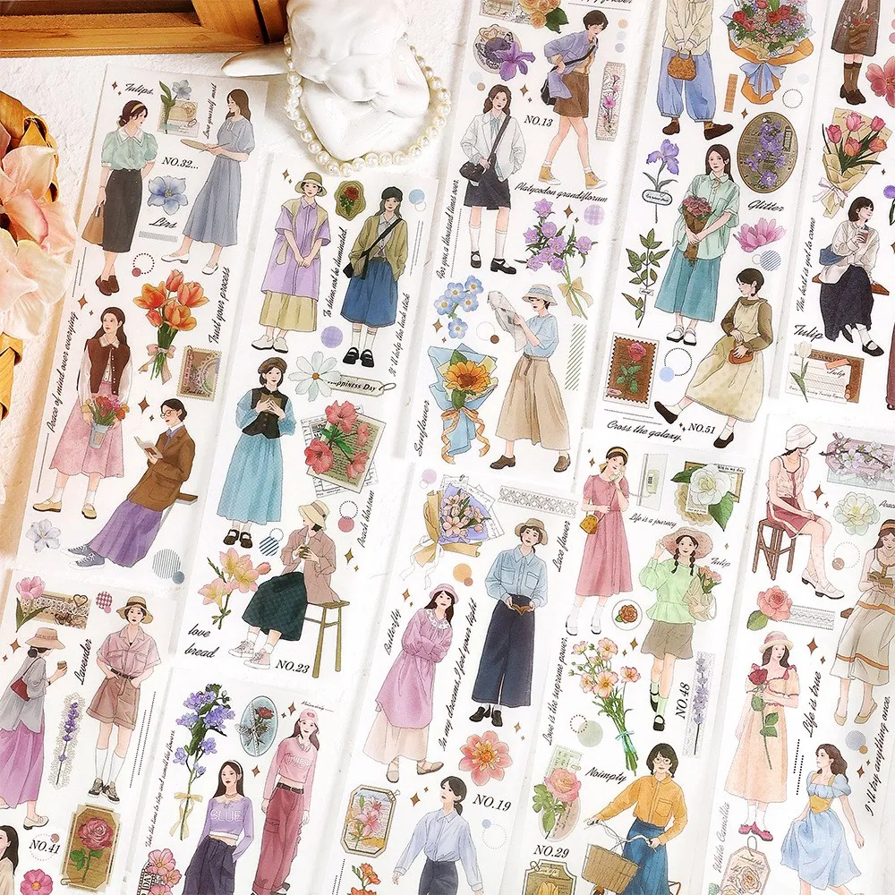 

Стикеры для людей, модные наклейки для девушек, дневника, скрапбукинга, альбома, планировщика, фотографирования, телефона, дневника, рукоделия, 6 шт.