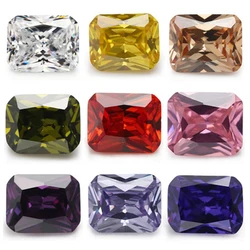 20pcs/50pcs Size 4x6mm~10x12mm Octangle Cut Various Color Cubic Zirconia Loose CZ Stones 5A Synthetic Gems For Jewelry